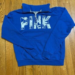 PINK Victoria's Secret Royal Blue  Tropical Sweatshirt